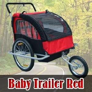Frugah NEW Red 2in1 Double Baby Bike Bicycle Stroller Trailer with 