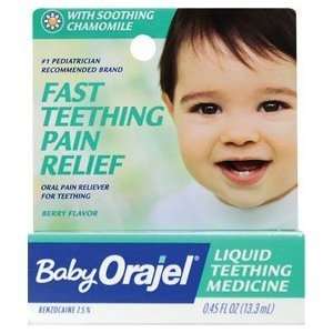 Baby Orajel Teething Pain Relief Medicine Liquid with Berry Flavor   0 