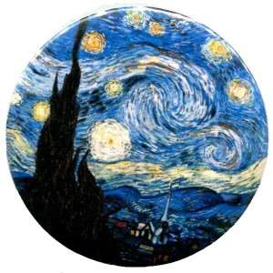 Starry Night Vincent Van Gogh painting post impressionism art pin 