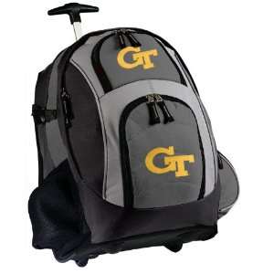 Rolling Backpack Deluxe Gray Yellow Jackets Logo   Our Best Backpacks 