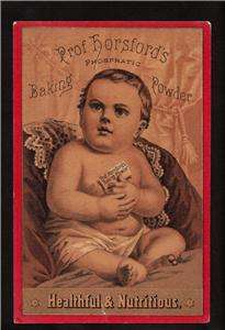 baby prof.horsfords baking powder victorian trade card  