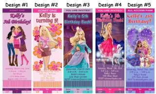 Barbie Mermaid 3 Musketeers ~ Birthday Party Ticket Invitations 