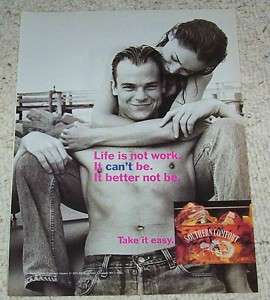 1993 Southern Comfort SEXY guy bare chest Girl PRINT AD  