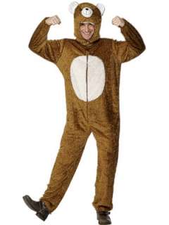 Bear Adult Costume includes Brown and White Jumpsuit with Hood. Your 