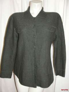   ~TALBOTS Dark Brown Wool Long Sleeve Shirt Top Size S Small  