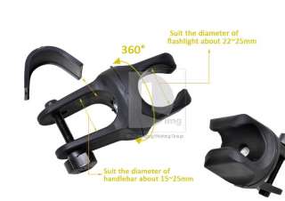 Bicycle Bike 360° Clamp Holder Clip Mount For Flashlight Torch DB187