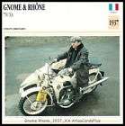 Bike Pic Card 1937 Gnome Rhone 750 XA Sidecar Flat Twin