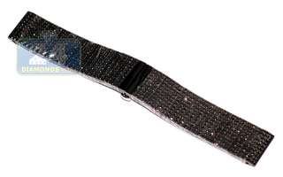   Master Jojo Iced CZ Black PVD Steel Watch Strap Band Bracelet 24 mm