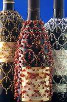 BEADED WINE BOTTLE COVERS Gold, Silver, Burg Save 15%  
