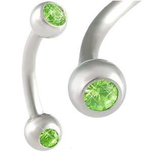   rings earrings curved curve barbell crystal peridot jewellery