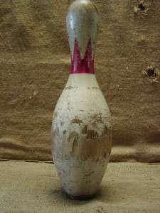 Vintage Wooden Bowling Pin  Antique Ball Bowl Old 6168  