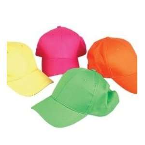  Neon Baseball Caps (1 dz) Toys & Games