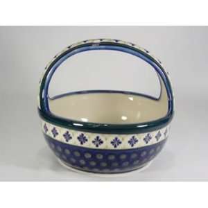  Polish Pottery Basket Emerald Isle z1212 297