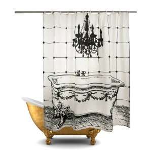 Thomas Paul SC 0166 BLK Bath Luddite Shower Curtain in Black  