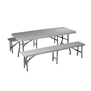  Office Star 3 Piece Folding Table and Bench Set