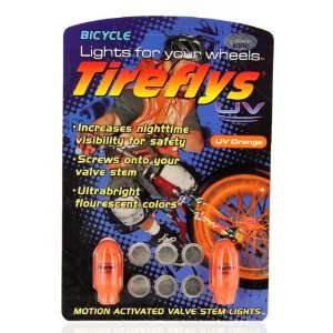   Motion Activated Bicycle Valve Stem Lights   UV Orange Toys & Games