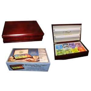 Bigelow Tea Wooden Chest with 8 Flavors Variety Pack   64 Tea Bags 