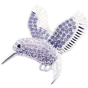  Amethyst Purple Hummer Austrian Crystal Bird Pin Brooch Jewelry