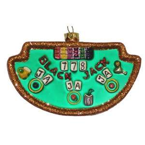  Casino Gambling Blackjack Table Christmas Ornament #J3077 