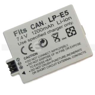 Battery + Charger for Canon EOS 450D Rebel XSi LP E5  