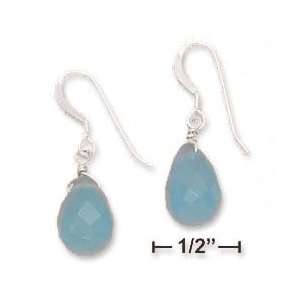   Synthetic Blue Chalcedony Briolette Earrings   JewelryWeb Jewelry