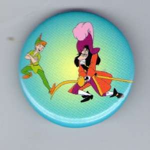 Button Pin Badge Disney Peter Pan Captain Hook Fighting  