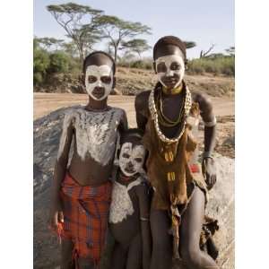 Children of the Hamer Tribe with Face and Body Paint, Lower Omo Valley 