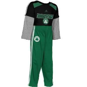  adidas Boston Celtics Infant Kelly Green Black Long Sleeve 