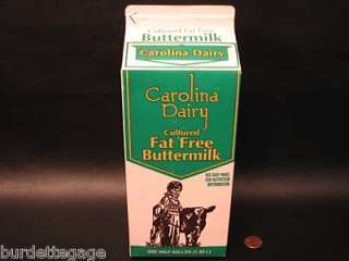 CAROLINA DAIRY UNUSED BUTTERMILK CARTON SHELBY NC  