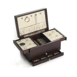  Wallace Dark Walnut Expandable Compartment Jewelry Box 