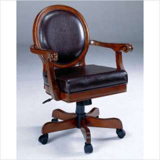 Hillsdale Warrington Caster Game Chair w Vinyl Seat Rich Cherry 6125 