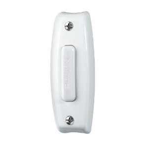   One Lighted Door Chime Push Button, White Finish