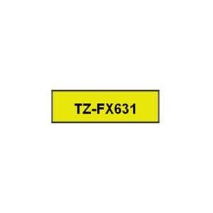Brother P Touch TZ Black on Yellow Flexible Tape   0.47 Width x 26.25 