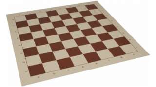 Club Vinyl Rollup Chess Board Brown & Buff   2.375 Squares  