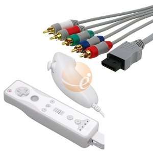  For Nintendo Wii 480P AV Cable + Remote / Nunchuk Skin 