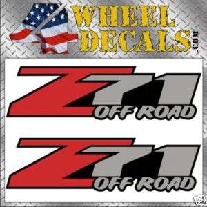 Z71 Off Road Decals / Stickers Chevy Silverado 4x4 1500  