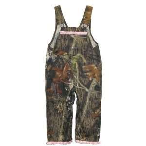  Girls Infant Mossy Oak Camo Bib Overalls with Pink Trim 