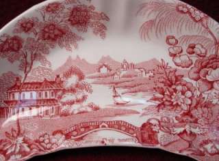 ROYAL CROWNFORD china TONQUIN red pink BONE DISH  