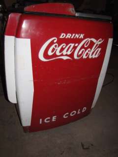   Rare White & Red Coca Cola Cooler Refrigerator Chest Home Decor  