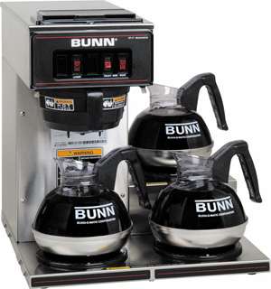 BUNN Commercial 3 Warmer Stainless Pourover Coffee Maker VP17 3SS 