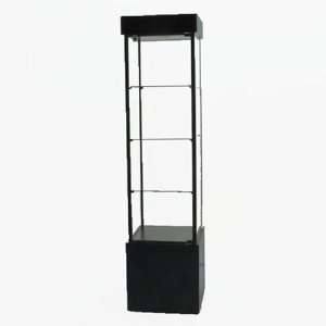   Less 900 Square Tower Display Case Finish Maple / Silver Frame