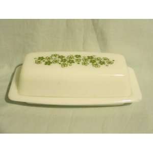   Pyrex Glass Covered  Spring Blossom or Crazy Daisy  Butter Dish