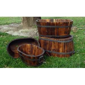  Burnt Brown Oval Cedar Barrel 