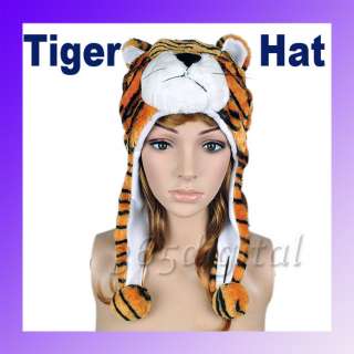 Cartoon Tiger Animals Cute Plush Fluffy Costume Hat Cap  