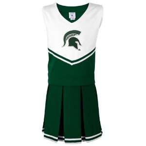   White Green 2 Piece Cheerleader Tank Top & Skirt