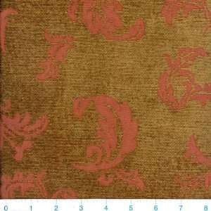  54 Wide Chenille Fabric Scrolls Fire/Bronze By The Yard 