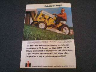 1966 International Harvester Cub Cadet Lawn Mower Ad  