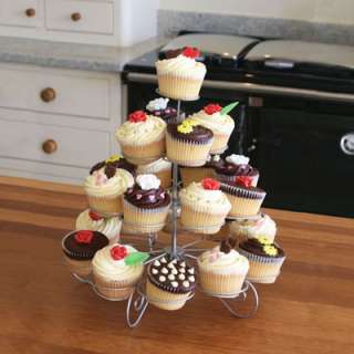 Tier Cupcake Tree 23 Cup Cake Silver Stand Holder  