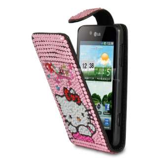   Designer Range   Hello Kitty Leather Bling Case for LG Optimus 3D P920