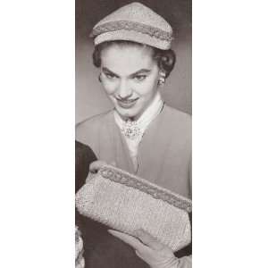  Vintage Crochet PATTERN to make   Hat Clutch Purse Bag 40s 